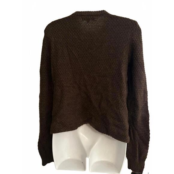 Tory Burch Brown Wool Toggle Cardigan Sweater M - Picture 4 of 7